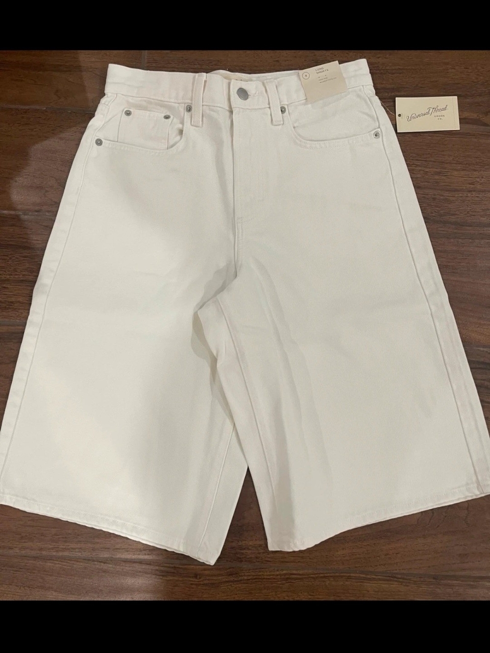 Universal Thread Wide Leg White Denim Culottes